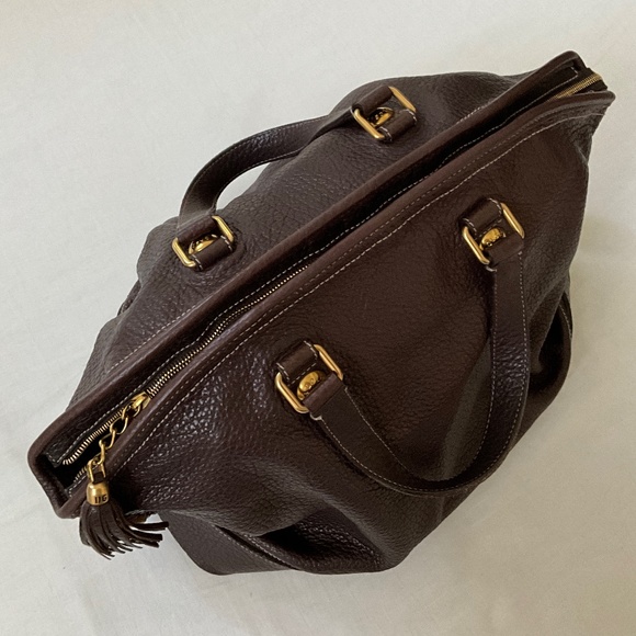 DOLCE & GABBANA Leather Weekender Duffle Satchel Brown - Picture 2 of 16